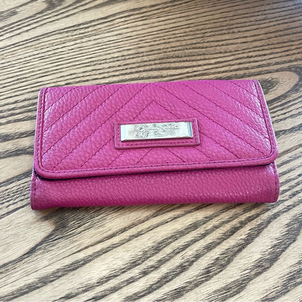 Jessica Simpson‎ Pink Wallet Leopard Print Interior